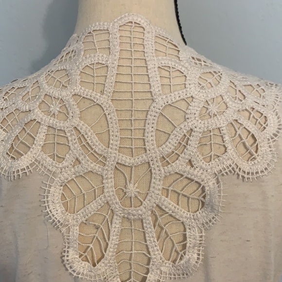 Forever 21 Off White Crochet Hi Low Hem Tie On The Back Sleeveless Size Medium - Picture 4 of 10